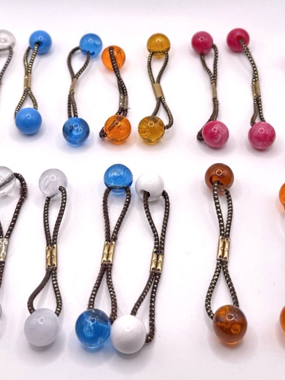 20 GOODY Vintage Ponytail Holders Twin Beads Medium Knocker Balls Hair Ties #2